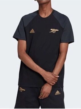 Rare! Adidas Arsenal Travel Tee - Black with Gold Accents